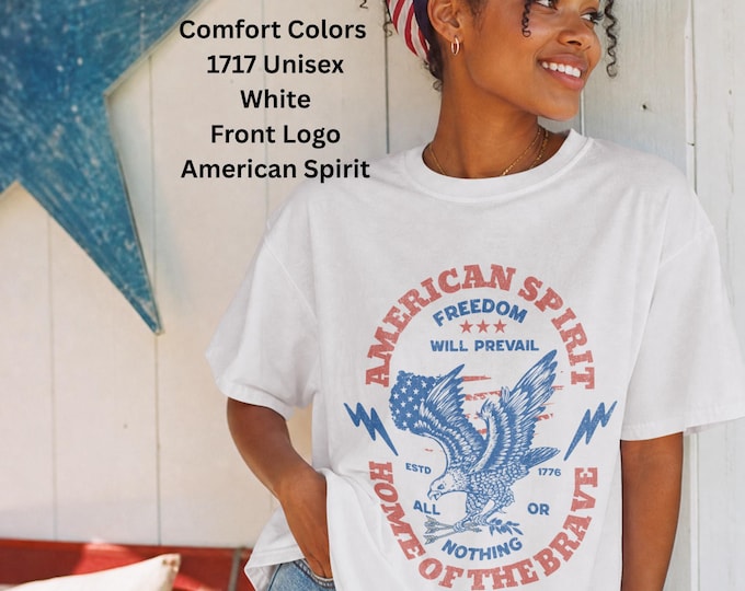 Patriotic "American Spirit" Front Graphic Logo on Comfort Colors® Tees