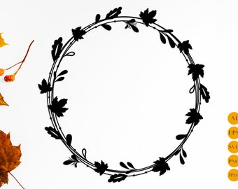 Download Free Leaf Border Monogram Etsy SVG Cut Files