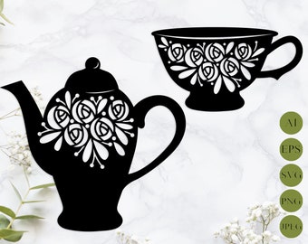 Svg 3d Tea Cup Etsy