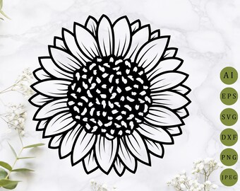 Download Free Sunflower Monogram Svg Sunflower Mandala Svg Vector Frame Cut Etsy SVG Cut Files