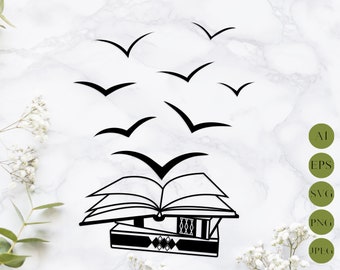 Open Book Silhouette Etsy