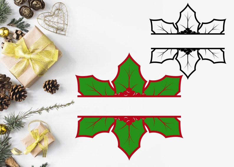 Download Christmas split svg Holiday border svg Christmas last name ...