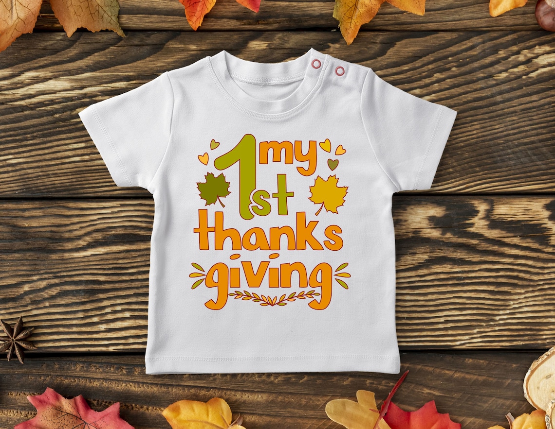 My 1st thanksgiving svg Baby onesie svg Fall svg Turkey | Etsy