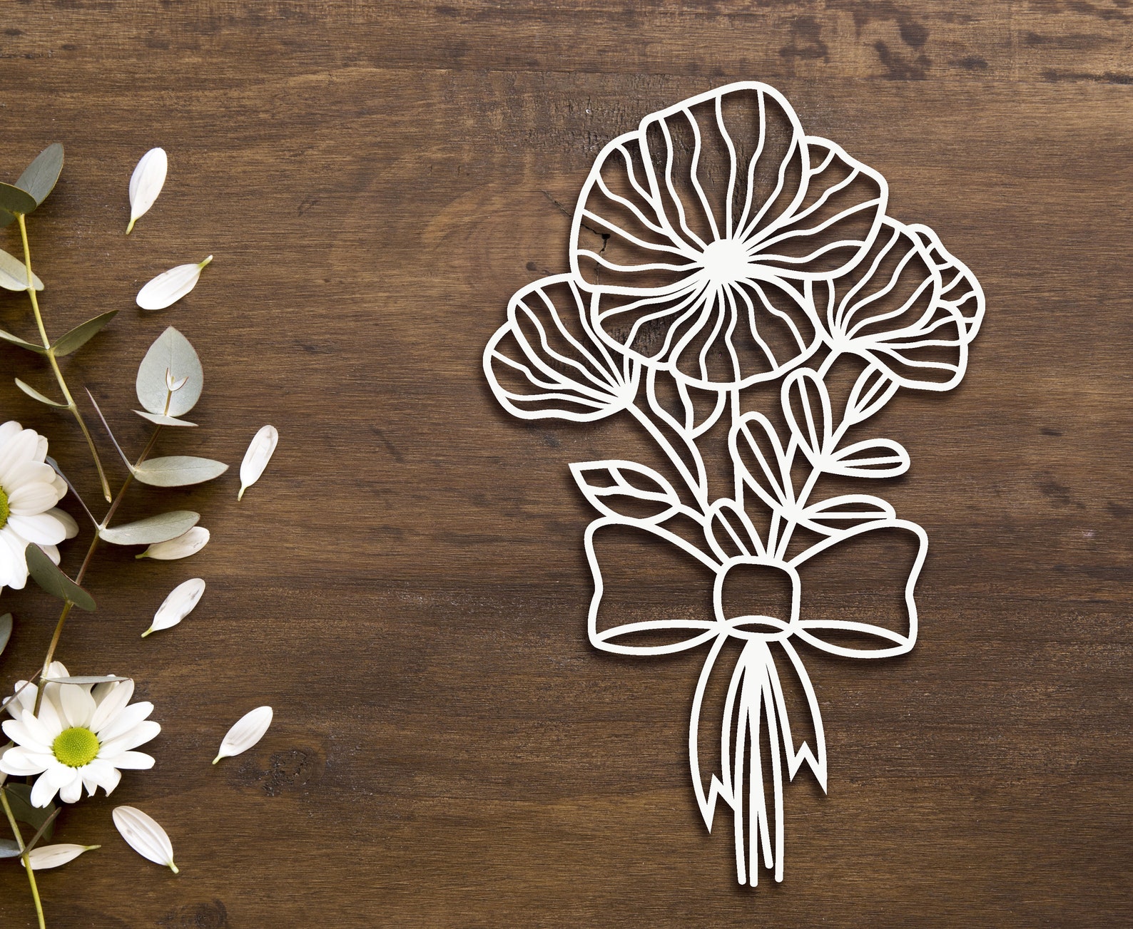 Download Poppy flower svg laser cut Wild flower bouquet svg Floral ...