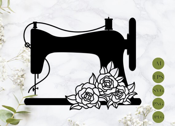 Download Sewing Machine Svg Laser Cut Floral Sewing Svg Vintage Etsy