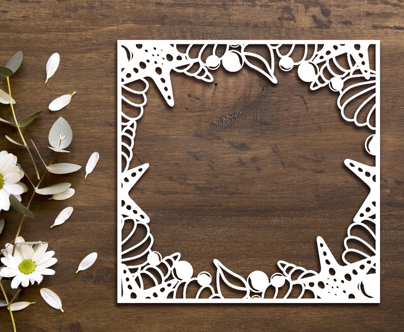 Beach Svg Shell Frame Svg Digital File Ocean Svg Marine Frame Svg