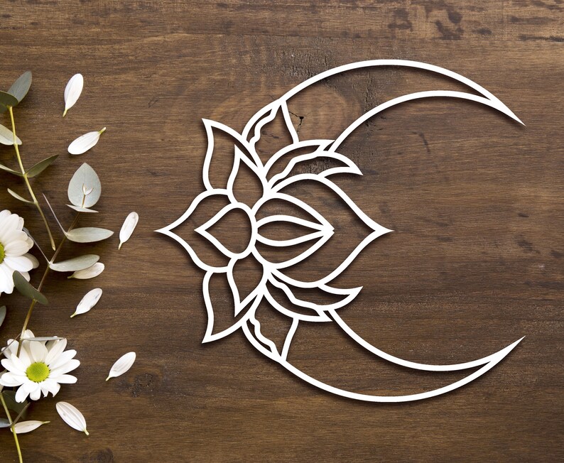 Download Floral moon svg laser cut Crescent moon svg Zentangle svg ...