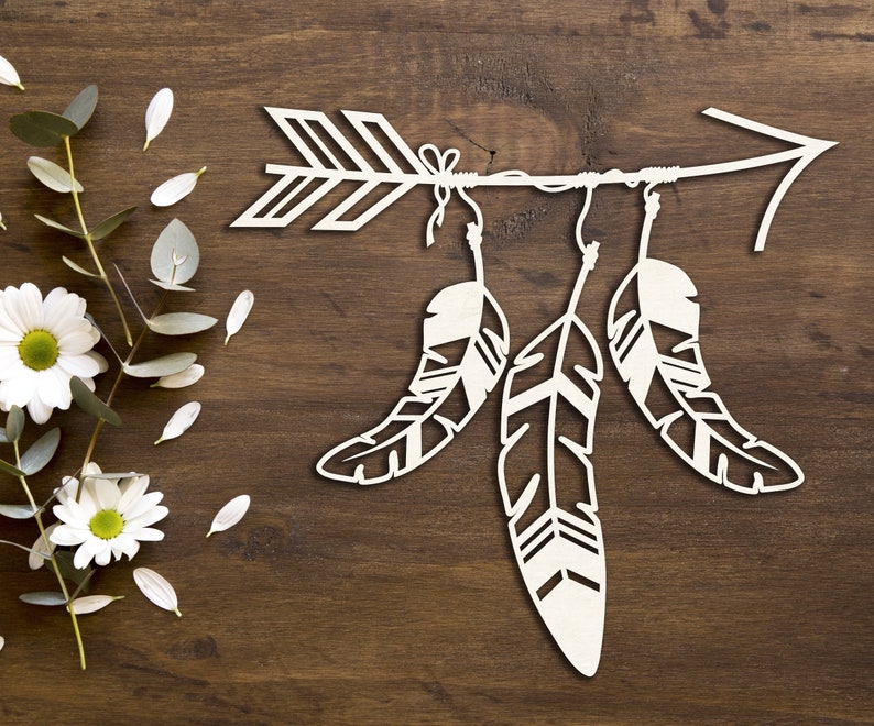 Download Arrow and feather svg laser cut Boho svg Indian svg Arrow ...