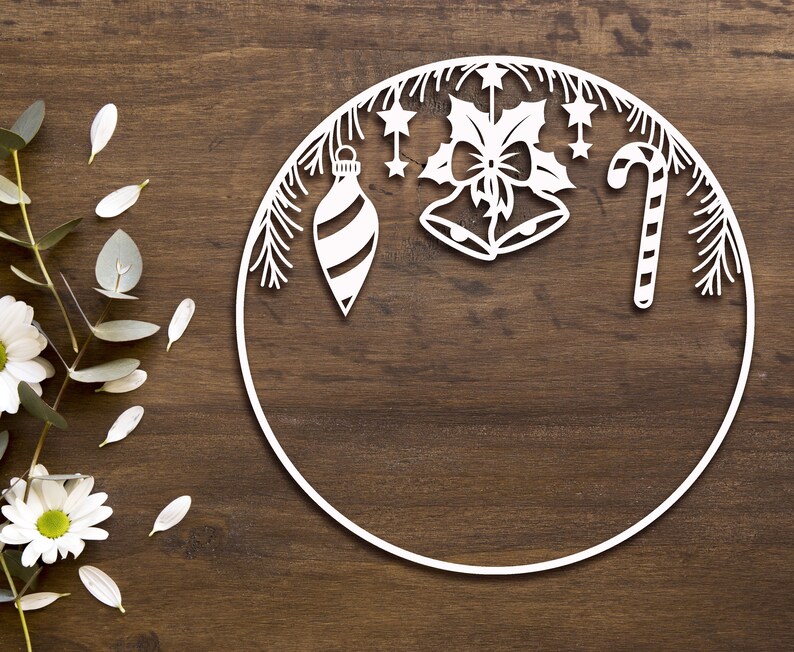 Download Christmas circle frame svg Holiday wreath svg Winter ...