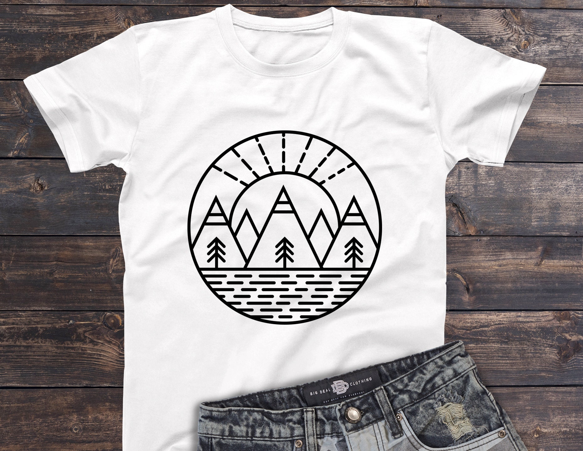 Download Mountain svg laser cut Camping shirt svg Mountain scene ...