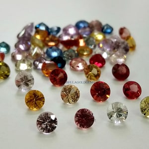 3mm Multi Color Sapphire: Round Diamond Cut Loose Gemstone