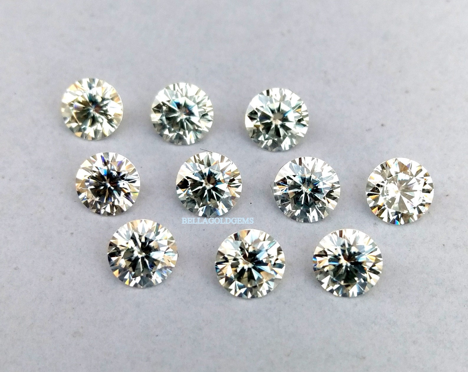 4 MM Moissanite Round Brilliant Cut Gemstones Loose White Etsy