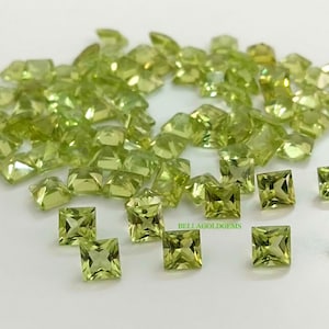 3 mm AAA Qualität natürliche Peridot Platz Prinzessin geschnitten facettiert - lose Edelstein