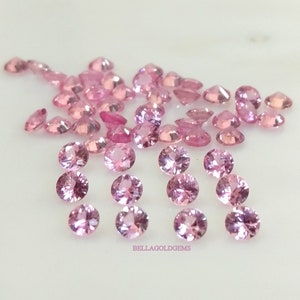 3 MM AAA Natural Sapphire Heated Pink Sapphire Round Brilliant Cut