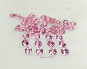 3 MM AAA Natural Sapphire Heated Pink Sapphire Round Brilliant Cut