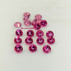 2.5 MM AAA Quality Pink Topaz Round  Faceted Loose Gemstone.
