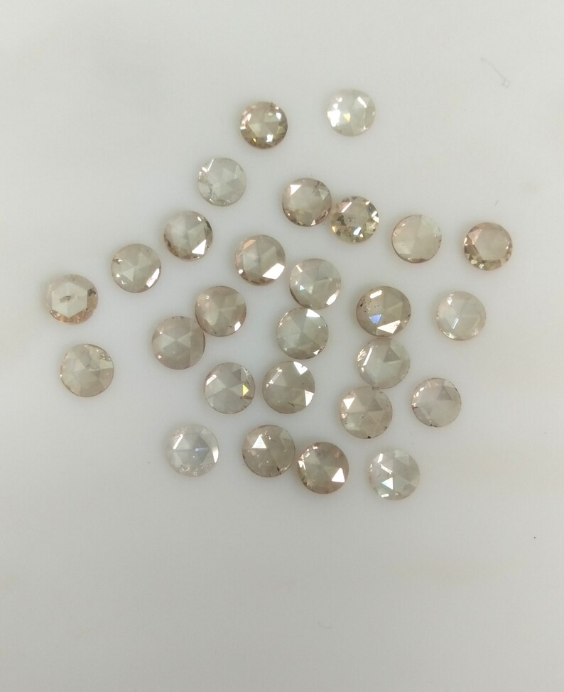 Ljusbrun diamant: Rund rosenslipad ädelsten (3,50-3,80 mm) bild 3