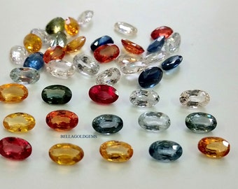 Flerfärgade safirer: Naturlig lös oval slipning (3 x 5 MM)