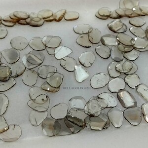 Raw Diamond Slices: White/Light Brown Loose Gemstones (4-6mm) image 2