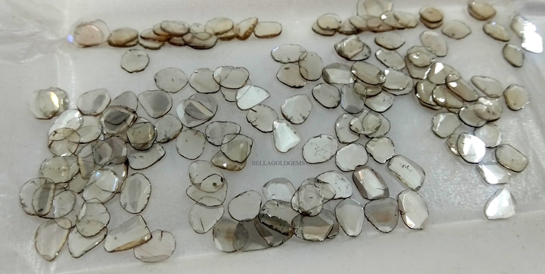 Raw Diamond Slices: White/Light Brown Loose Gemstones (4-6mm) image 2