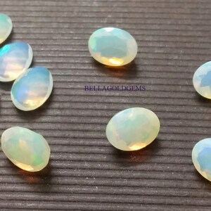 4x6 MM Natural  Ethiopian Opal oval Faceted  - Multi Fire 4x6 mm Opal Faceted