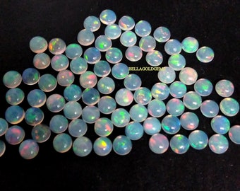 Cabochão redondo de opala etíope AAA de 2,5 mm - pedra preciosa de primeira qualidade