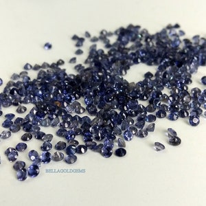 3 MM AAA  Natural Blue Iolite Round Loose Faceted Step Cut Gemstone-100% Natural Gemstone.