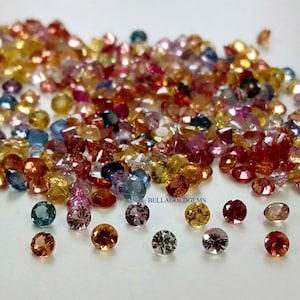 1 MM Multi Color Sapphire: Loose Round Diamond Cut Gemstone