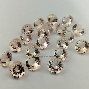 4 mm AAA Quality Natural  Peach Color Morganite Round Faceted