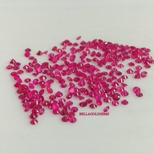 1 MM Natural Ruby Round Diamond Cut Loose Gemstone- Natural Ruby Loose Round Semi Precious