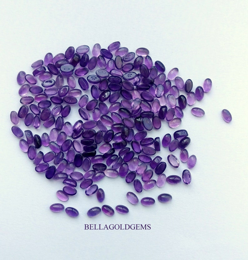 4x6mm Natural Amethyst Cabochon Purple Oval Stone Cabochons Cab Stone Jewelry Supplies