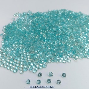 2mm AAA Faceted Round Natural Apatite Gemstone - Rare Paraiba Color