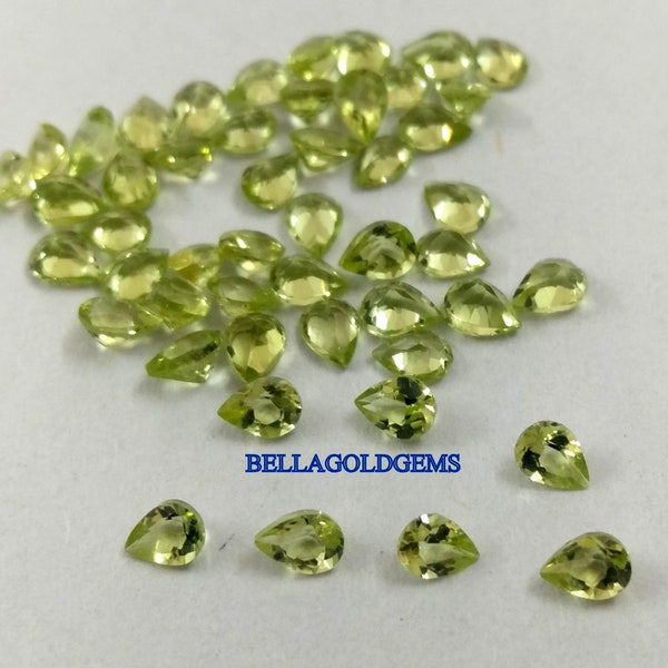 5x7 MM AAA Quality Natural Peridot pear Loose Faceted Gemstone-100% Natural Gemstone.