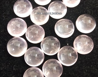 5mm Rose Quartz Cabochons: Natural Pink Gemstone
