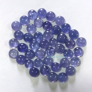 Natural Tanzanite Round Cabochons: 4mm Loose Gemstone