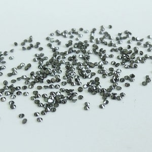 1.25 MM Natürlicher Schwarzer Diamant Runde Edelsteine-Schwarzer Diamant Brillantschliff lose Edelstein