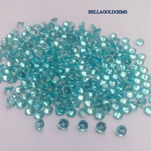 5mm AAA Paraiba Apatite: Round Faceted Gemstone