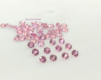 1.5 MM AAA Natural Sapphire Heated Pink Sapphire Round Brilliant Cut