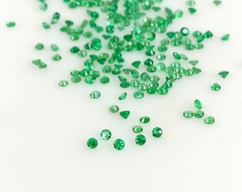 1 MM Natural Emerald Round Diamond Cut, Calibrated Emerald Gemstone Jewelry