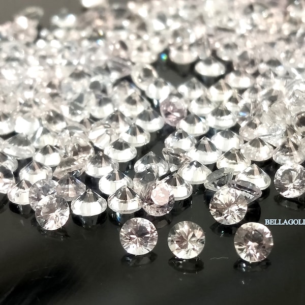 1.5 MM  Natural White Sapphire Loose Round Diamond Cut  Gemstone- Semi Precious Gemstone