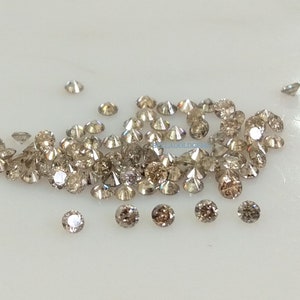 2 MM Natural Loose Diamond Grey Salt Pepper Round  Loose Grey Diamond Stone.