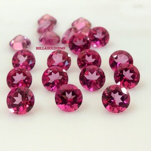 5 MM AAA Quality Pink Topaz Round  Faceted Loose Gemstone.