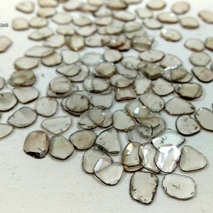 Raw Diamond Slices: White/Light Brown Loose Gemstones (4-6mm) image 3