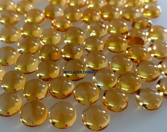 8mm Natural Citrine Round Cabochon: AAA Quality Yellow Gemstone
