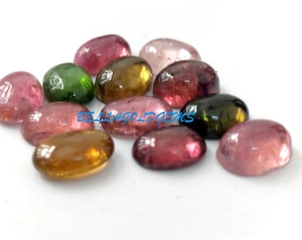 3X4MM AAA Quality Natural Tourmaline Cabochon Oval Loose MultiColor Gemstones
