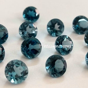 5 mm Natural London Blue Topaz Round Faceted AAA Quality