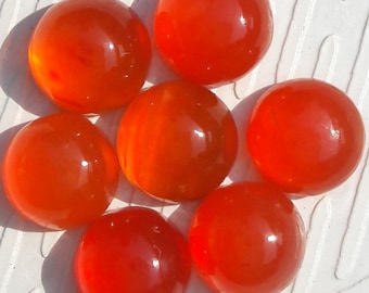 8mm AAA Carnelian Cabochon: Loose Round Gemstone