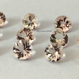 5 mm AAA Quality Natural Peach Color Morganite Round Faceted