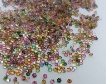 2 mm AAA Quality Natural Multicolor Tourmaline Round Faceted Gemstone Clarity-VS- SI
