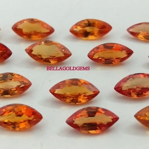 2x4 MM AAA Natural Sapphire Heated Orange Sapphire Marquise Brilliant Cut Faceted